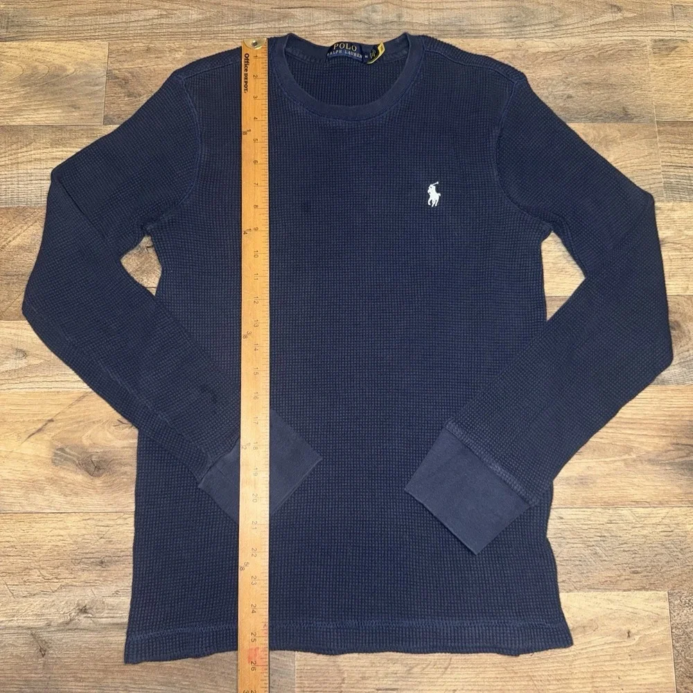 Polo Ralph Lauren Blue Long Sleeve Waffle Knit Thermal Shirt Men's Medium